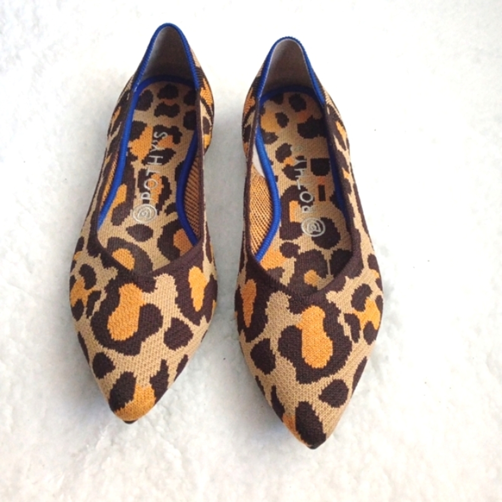Rothy's The Point Big Cat Textile Flats Comfort Shoes Size 9 LIKE NEW
